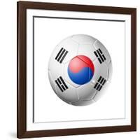 Soccer Football Ball with South Korea Flag-daboost-Framed Art Print