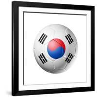 Soccer Football Ball with South Korea Flag-daboost-Framed Art Print