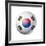 Soccer Football Ball with South Korea Flag-daboost-Framed Art Print