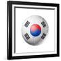 Soccer Football Ball with South Korea Flag-daboost-Framed Art Print