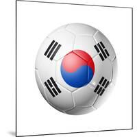 Soccer Football Ball with South Korea Flag-daboost-Mounted Art Print