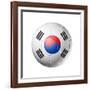 Soccer Football Ball with South Korea Flag-daboost-Framed Art Print