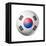 Soccer Football Ball with South Korea Flag-daboost-Framed Stretched Canvas