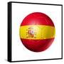 Soccer Football Ball With Spain Flag-daboost-Framed Stretched Canvas