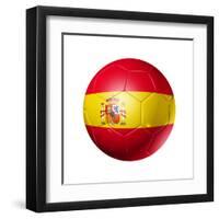 Soccer Football Ball With Spain Flag-daboost-Framed Art Print