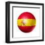 Soccer Football Ball With Spain Flag-daboost-Framed Art Print