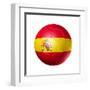 Soccer Football Ball With Spain Flag-daboost-Framed Art Print