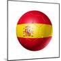 Soccer Football Ball With Spain Flag-daboost-Mounted Art Print