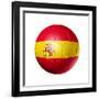 Soccer Football Ball With Spain Flag-daboost-Framed Art Print