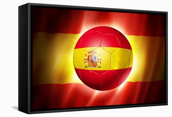 Soccer Football Ball with Spain Flag-daboost-Framed Stretched Canvas