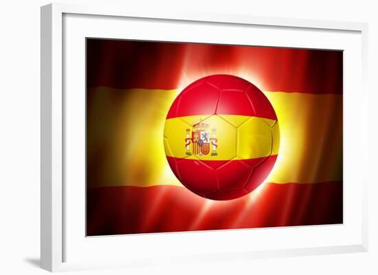 Soccer Football Ball with Spain Flag-daboost-Framed Art Print