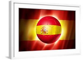 Soccer Football Ball with Spain Flag-daboost-Framed Art Print