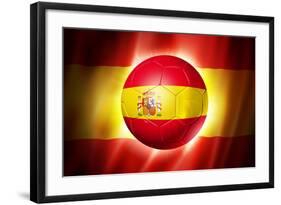Soccer Football Ball with Spain Flag-daboost-Framed Art Print