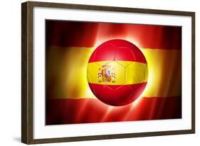 Soccer Football Ball with Spain Flag-daboost-Framed Art Print