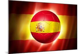 Soccer Football Ball with Spain Flag-daboost-Mounted Art Print