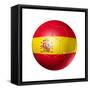 Soccer Football Ball With Spain Flag-daboost-Framed Stretched Canvas