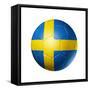 Soccer Football Ball With Sweden Flag-daboost-Framed Stretched Canvas