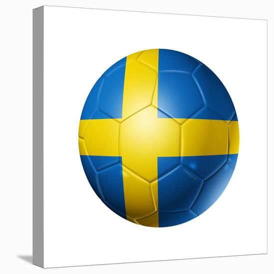 Soccer Football Ball With Sweden Flag-daboost-Stretched Canvas