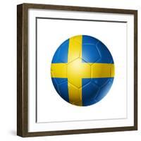 Soccer Football Ball With Sweden Flag-daboost-Framed Premium Giclee Print