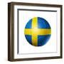 Soccer Football Ball With Sweden Flag-daboost-Framed Art Print