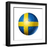 Soccer Football Ball With Sweden Flag-daboost-Framed Art Print