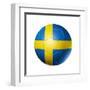 Soccer Football Ball With Sweden Flag-daboost-Framed Art Print