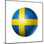 Soccer Football Ball With Sweden Flag-daboost-Mounted Art Print