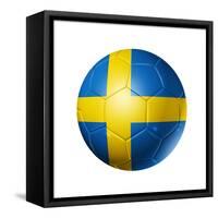 Soccer Football Ball With Sweden Flag-daboost-Framed Stretched Canvas