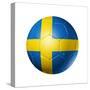 Soccer Football Ball With Sweden Flag-daboost-Stretched Canvas