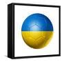 Soccer Football Ball With Ukraine Flag-daboost-Framed Stretched Canvas