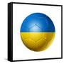 Soccer Football Ball With Ukraine Flag-daboost-Framed Stretched Canvas