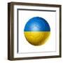 Soccer Football Ball With Ukraine Flag-daboost-Framed Art Print