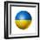 Soccer Football Ball With Ukraine Flag-daboost-Framed Art Print