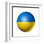 Soccer Football Ball With Ukraine Flag-daboost-Framed Art Print