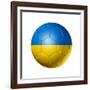 Soccer Football Ball With Ukraine Flag-daboost-Framed Art Print