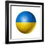 Soccer Football Ball With Ukraine Flag-daboost-Framed Art Print