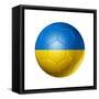 Soccer Football Ball With Ukraine Flag-daboost-Framed Stretched Canvas