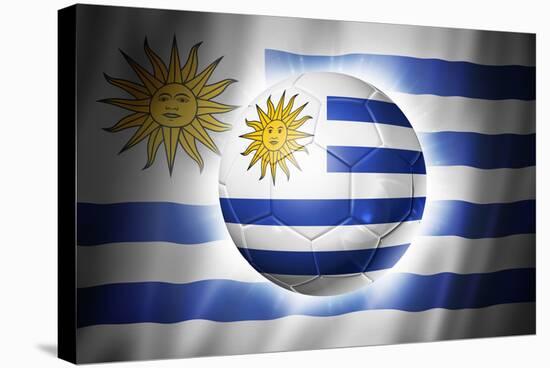 Soccer Football Ball with Uruguay Flag-daboost-Stretched Canvas