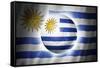 Soccer Football Ball with Uruguay Flag-daboost-Framed Stretched Canvas