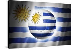 Soccer Football Ball with Uruguay Flag-daboost-Stretched Canvas