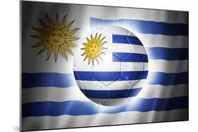 Soccer Football Ball with Uruguay Flag-daboost-Mounted Art Print