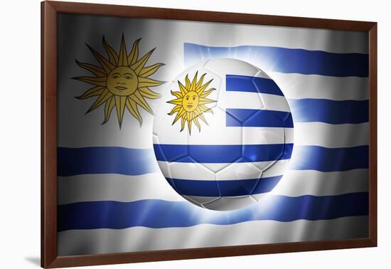 Soccer Football Ball with Uruguay Flag-daboost-Framed Art Print