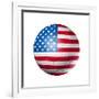 Soccer Football Ball With Usa Flag-daboost-Framed Art Print