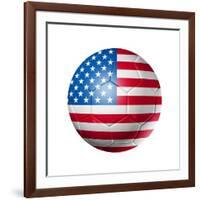 Soccer Football Ball With Usa Flag-daboost-Framed Art Print