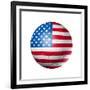 Soccer Football Ball With Usa Flag-daboost-Framed Art Print