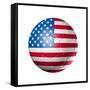 Soccer Football Ball With Usa Flag-daboost-Framed Stretched Canvas