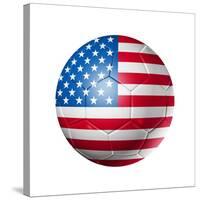 Soccer Football Ball With Usa Flag-daboost-Stretched Canvas