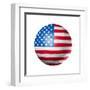 Soccer Football Ball With Usa Flag-daboost-Framed Art Print