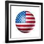 Soccer Football Ball With Usa Flag-daboost-Framed Art Print