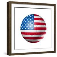 Soccer Football Ball With Usa Flag-daboost-Framed Art Print